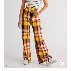 Free People Jules Plaid Pants